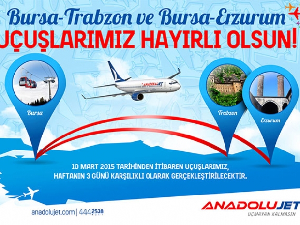 Anadolujet’in Bursa - Erzurum ve Bursa – Trabzon hat açılışları devlet erkânının katılımı ile gerçekleşti